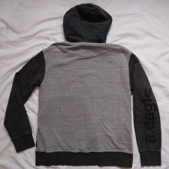 American Eagle Outfitters USA 1977 Gray Hoodie Pullover Spell Out Mens Medium - Picture 11 of 14